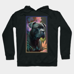 Cane Corso Dog Vibrant Tropical Flower Tall Digital Oil Painting Portrait 2 Hoodie